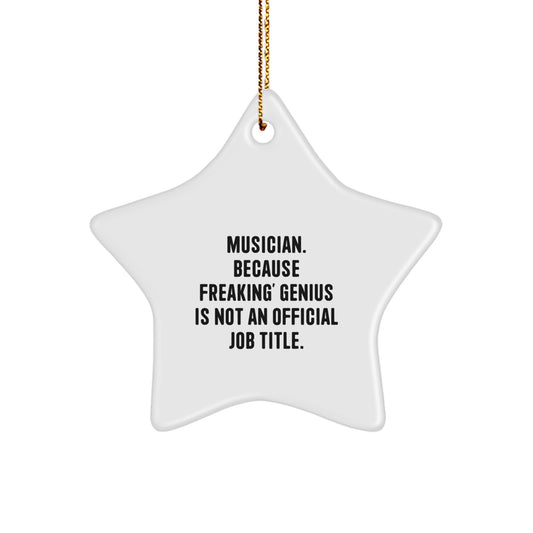 Funny Musician Star Ornament Gifts from Family or Friends for Musician Men or Women, Star Shaped Decorations for Christmas Unique Gifts - Image 1