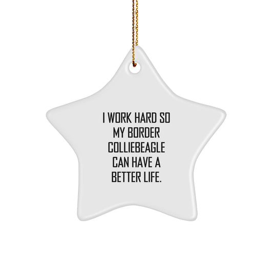 Funny Border Collie Dog Star Ornament Gifts for Christmas, From Friend to Family Member Who Works Hard for Their Furry Best Friend. - Image 1