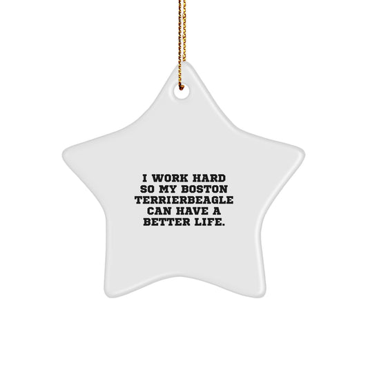 Boston Terrier Dog Lover's Inspirational Star Ornament Gifts for Men, Women, Friends, and Family, Christmas Unique Gifts from Men, Women, Friends, and Family - Image 1