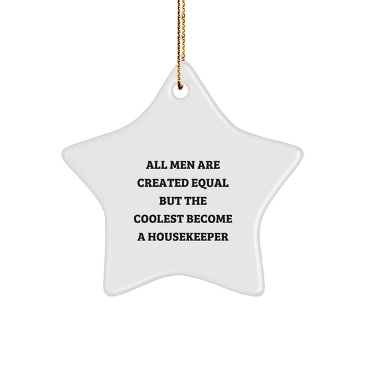 Funny Housekeeper Gifts from Men, Unique Star Ornament for Housekeeper, Christmas Unique Gifts for Christmas - Image 1