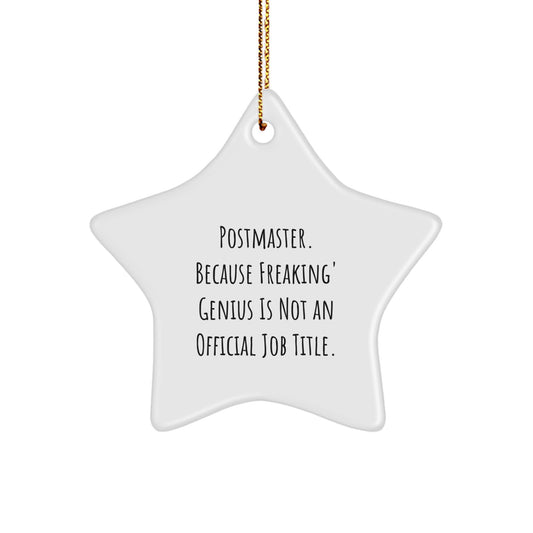 Funny Postmaster Gifts from Friends | Star Ornament, Christmas Unique Decorations, Inspirational Postmaster Quote - Image 1