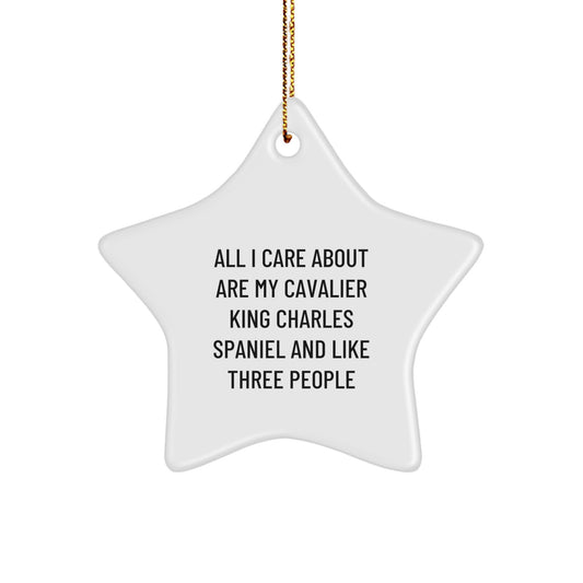 Funny Cavalier King Charles Spaniel Dog Mom Gifts for Christmas Unique Star Ornament from Friends - Image 1