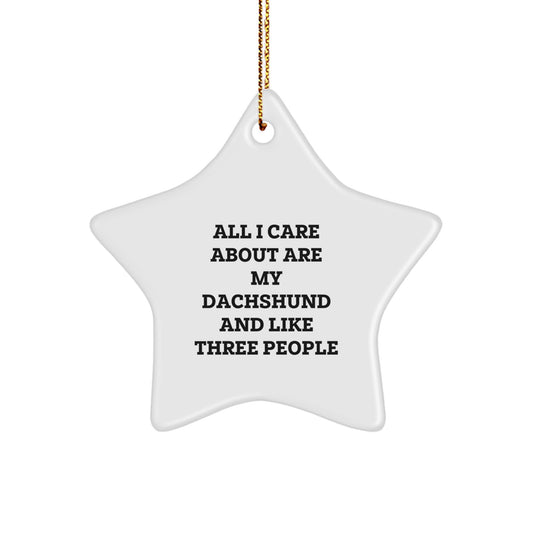 Dachshund Dog Star Ornament Funny Gift for My Dog Lovers Family Friends - Image 1