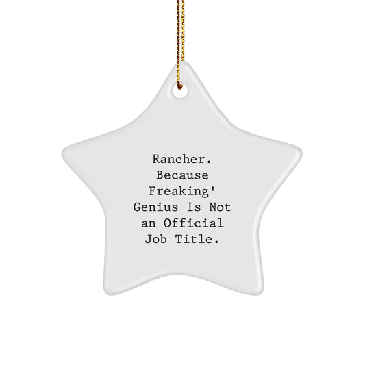 Funny Rancher Star Ornament Gifts from Men to Ranchers for Christmas Unique Rancher Decorations - Image 1