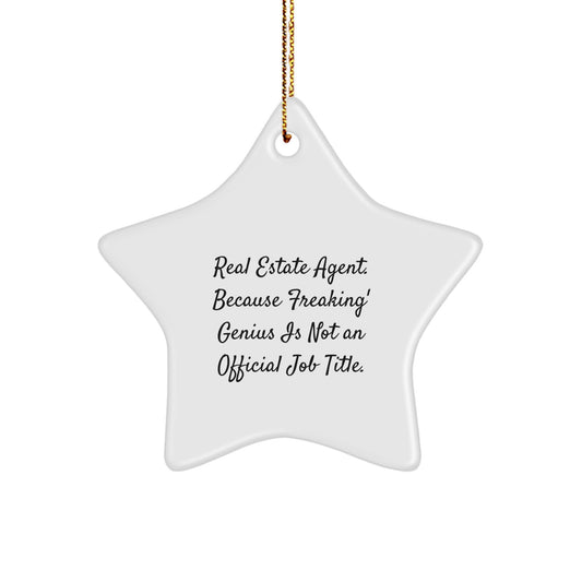 Funny Real Estate Agent Gifts, Christmas Unique Star Ornaments, Gifts from Family for Real Estate Agent Friends - Image 1