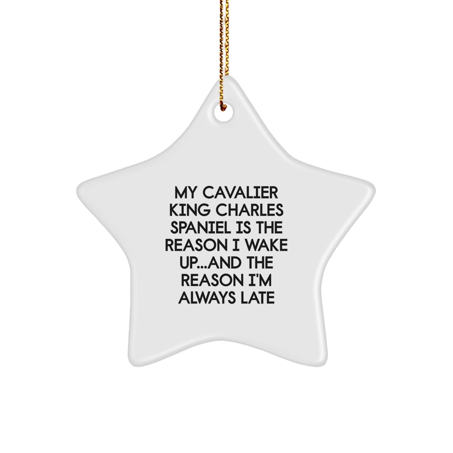 Cavalier King Charles Spaniel Dog Christmas Star Ornament Funny Gift from Family - Image 1