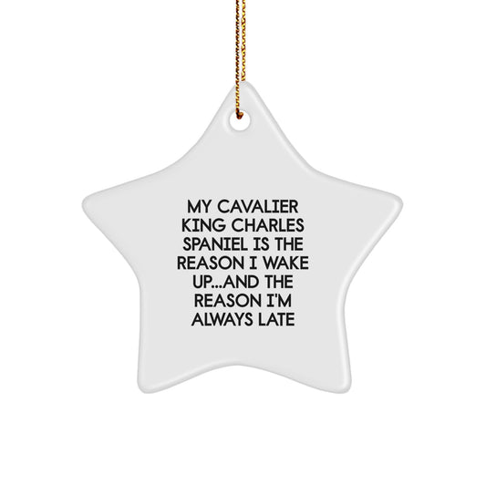 Cavalier King Charles Spaniel Dog Christmas Star Ornament Funny Gift from Family - Image 1