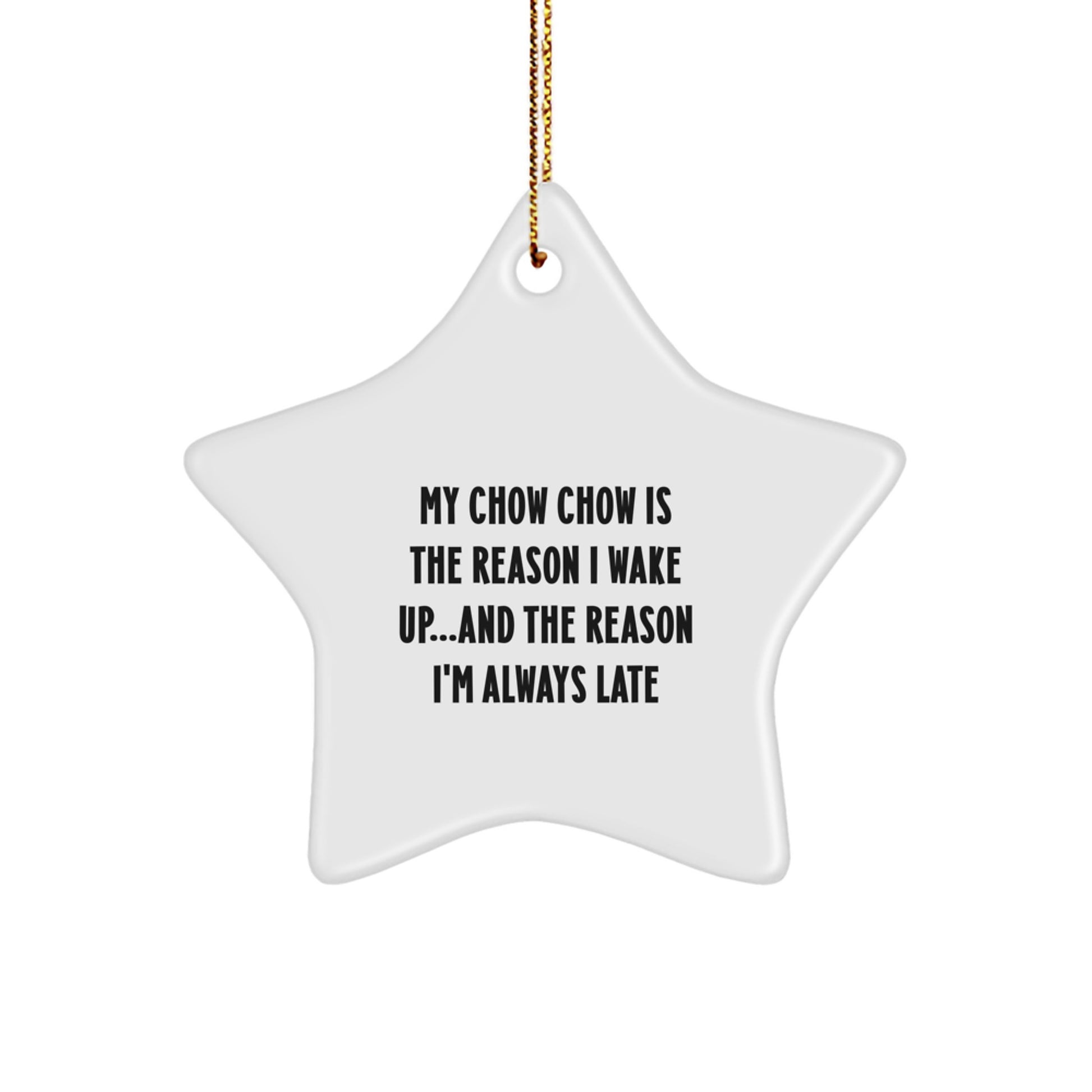 Funny Chow Chow Dog Lover Gifts from Family for Christmas Unique Star Ornament - Image 1