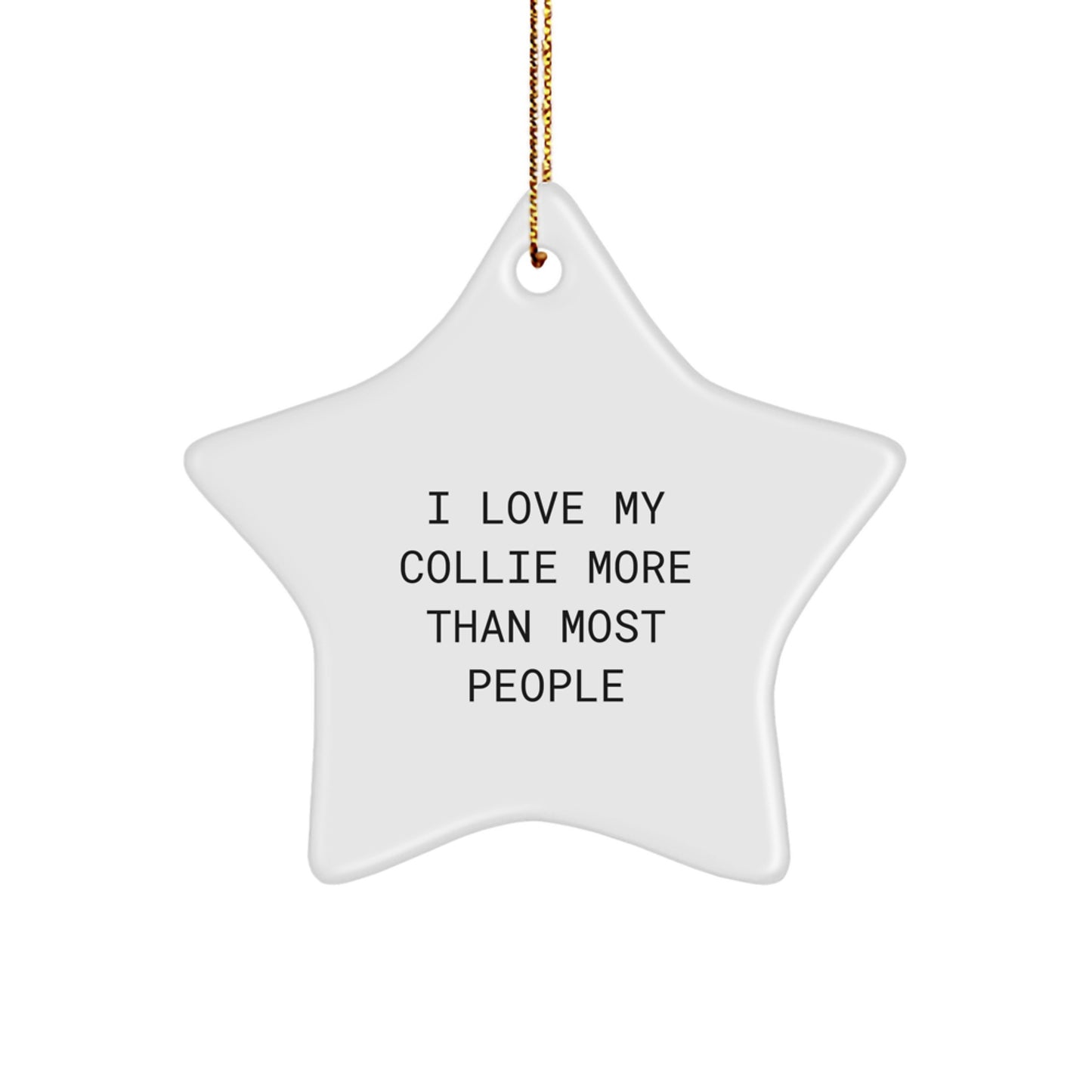 Collie Dog Lover's Funny Quote Star Ornament Gifts from Family for Christmas - Image 1