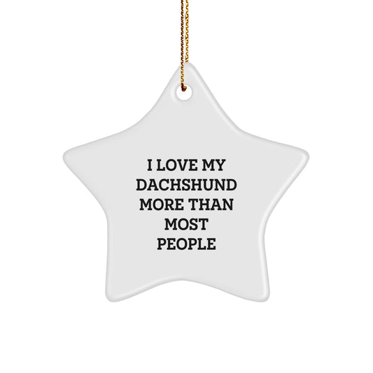 Dachshund Dog Lover Gifts from Friends and Family for Christmas Unique Star Ornament - Image 1