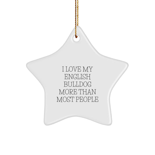 English Bulldog Star Ornament Gifts for English Bulldog Lover Friend Family Member from Men Women Gift Giver Christmas Unique Ornament - Image 1