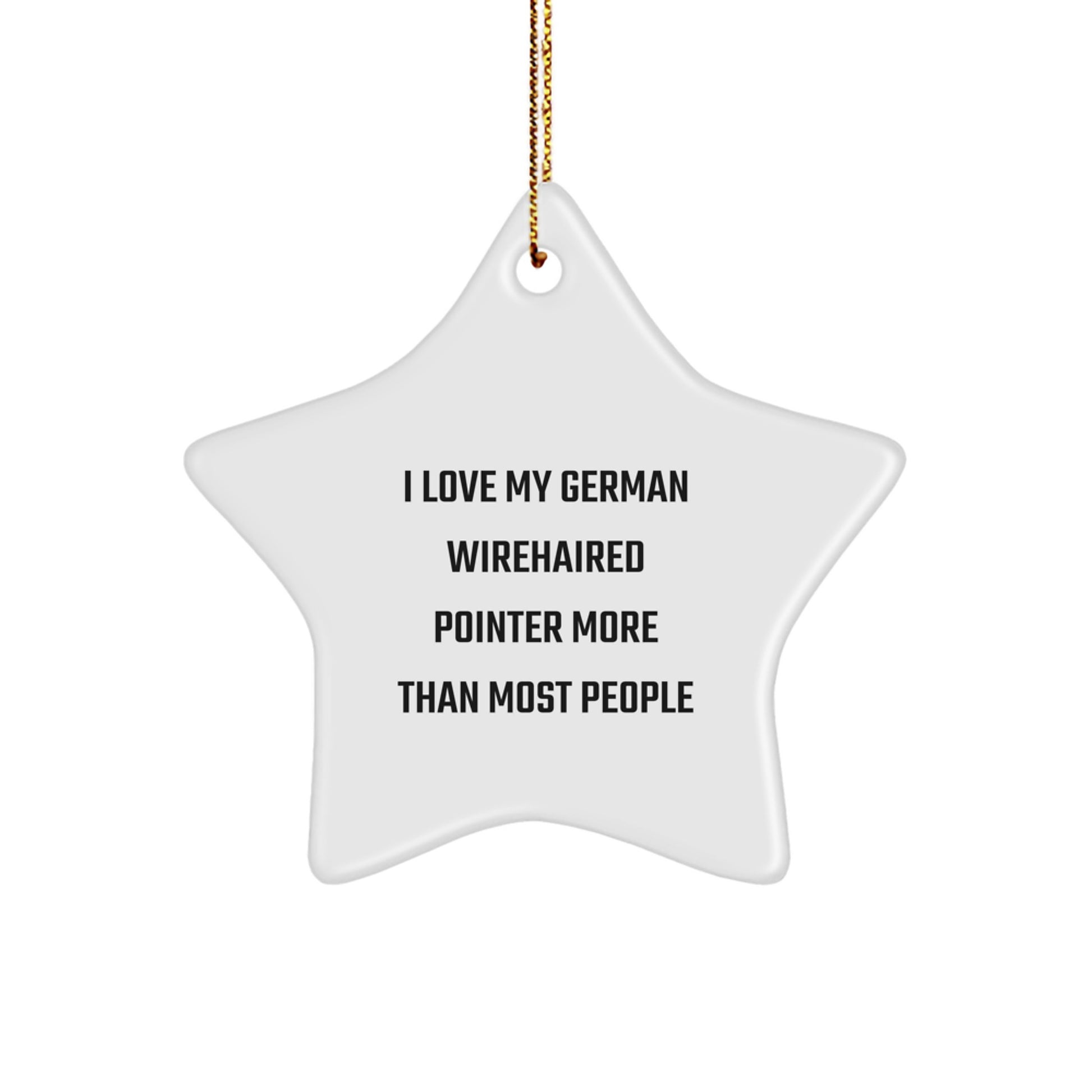 German Wirehaired Pointer Dog Lover Star Ornament, Funny Christmas Unique Gifts from Friends to Family - Image 1