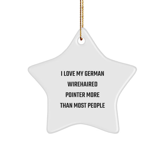 German Wirehaired Pointer Dog Lover Star Ornament, Funny Christmas Unique Gifts from Friends to Family - Image 1