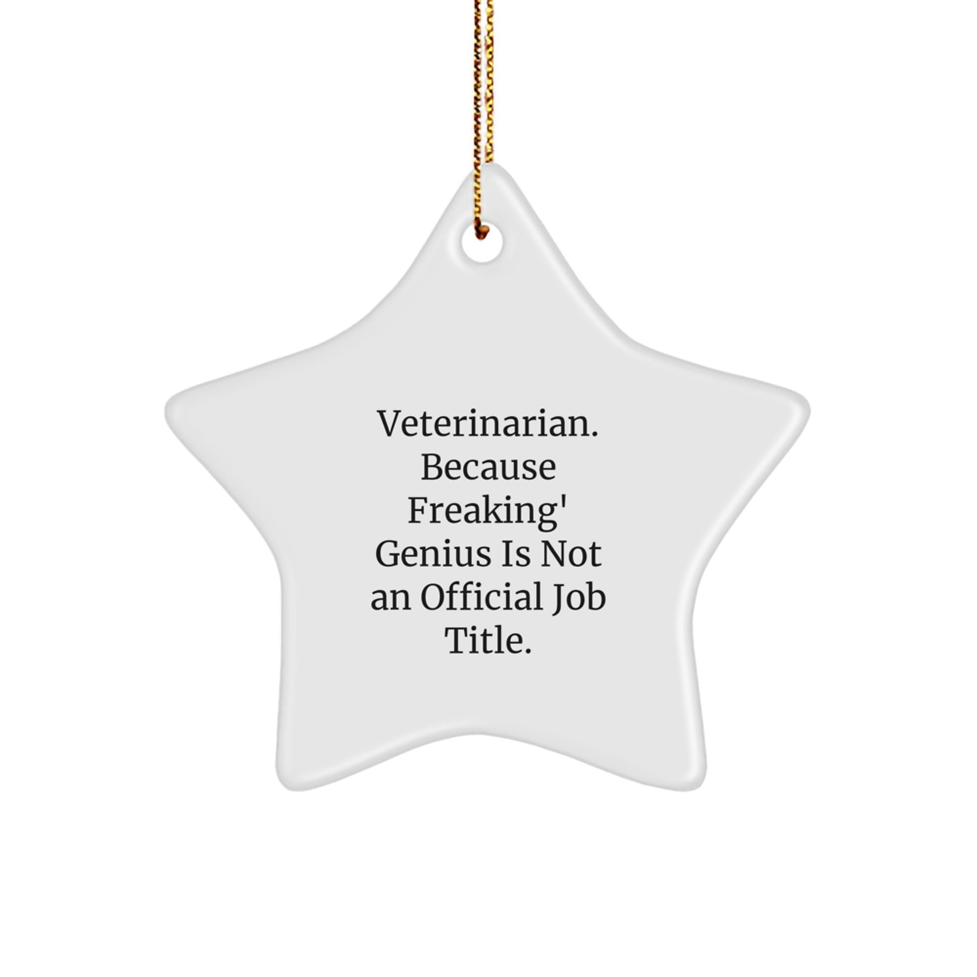 Fun Veterinarian Star Ornament Gifts from Friends for Christmas - 'Veterinarian. Because Freaking' genius Is Not An Official Job Title.' - Image 1