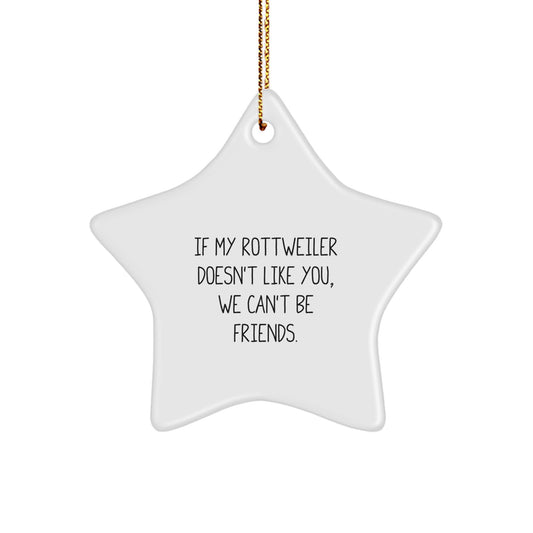 Rottweiler Dog Gifts for Men, Funny Quotes Star Ornament, Gifts from Family for Christmas Unique Gifts, Rottweiler Lover Star Decoration - Image 1