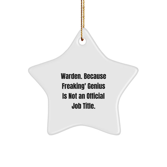 Warden Star Ornament Funny Gift Idea Gifts from Friends for Warden - Image 1
