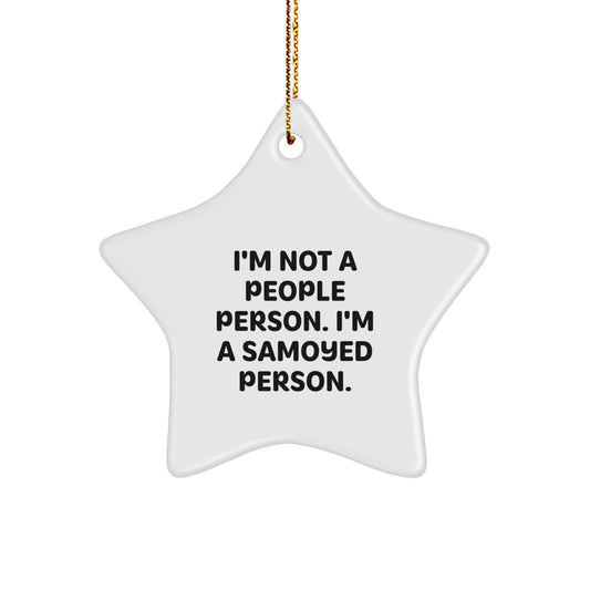 Samoyed Dog Lover Christmas Unique Gifts from Friends to Samoyed Dog Owners Funny Star Ornament - Image 1