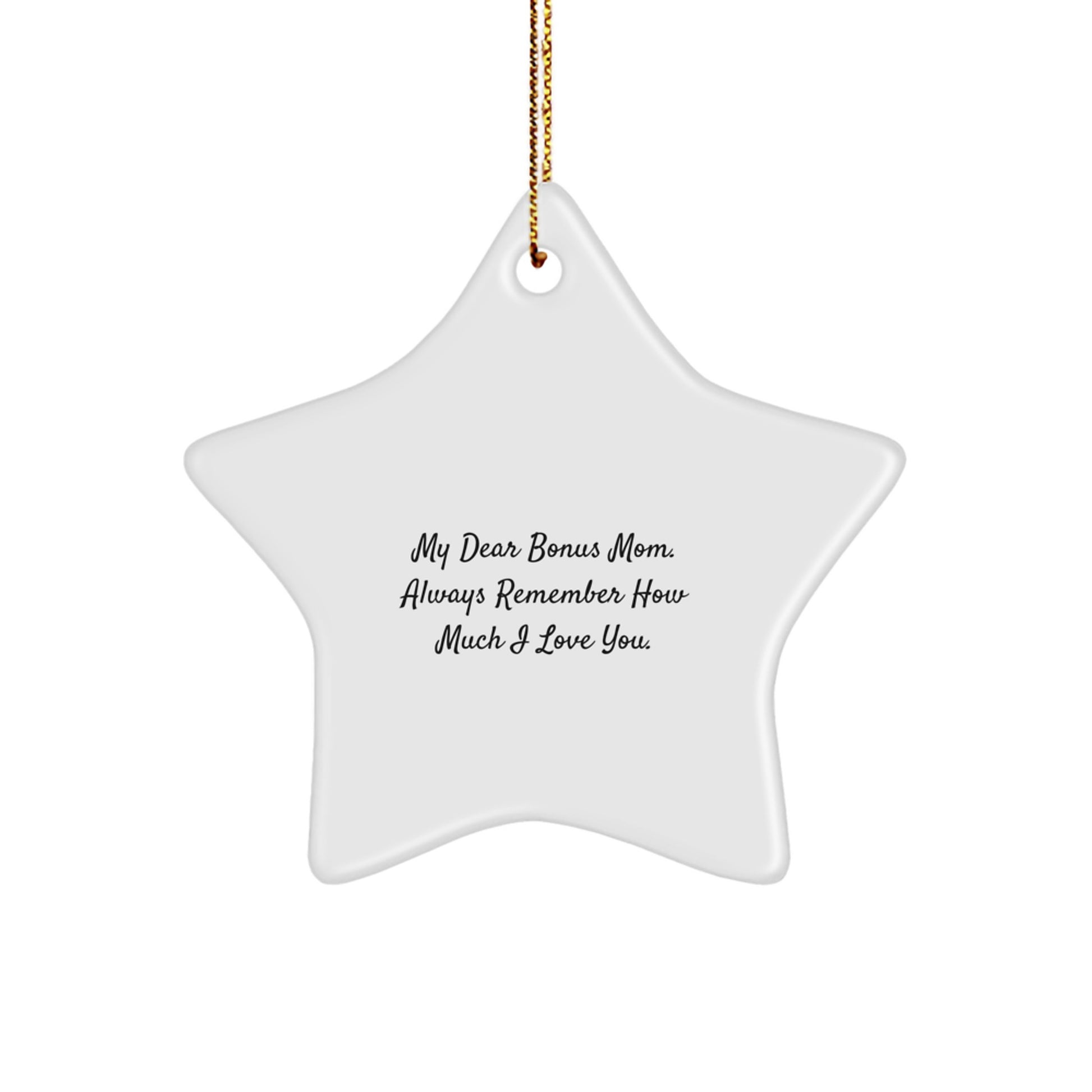 Funny Bonus Mom Gifts for Christmas - 'My Dear Bonus Mom' Star Ornament, Gifts from Family - Image 1