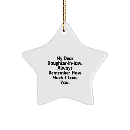 Funny Daughter-in-law Gifts, Daughter-in-law Star Ornament, Christmas Unique Gifts from Men to Daughter-in-law, Daughter-in-law Inspirational Quote Star Shaped - Image 1