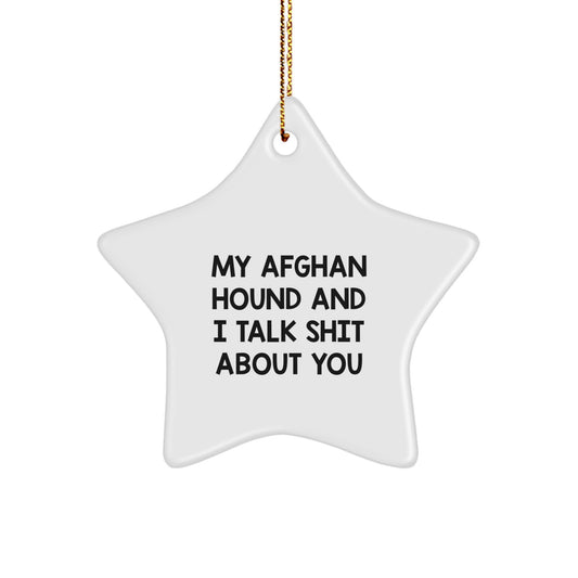 Funny Afghan Hound Dog Star Ornament Gifts from Friends and Family for Christmas - Image 1