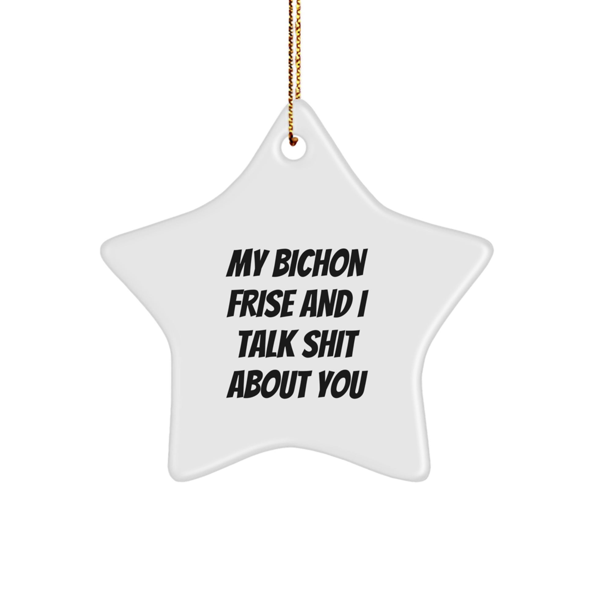 Funny Gifts for Bichon Frise Dog Lovers - White Star Ornament, Gifts from Friends - Image 1