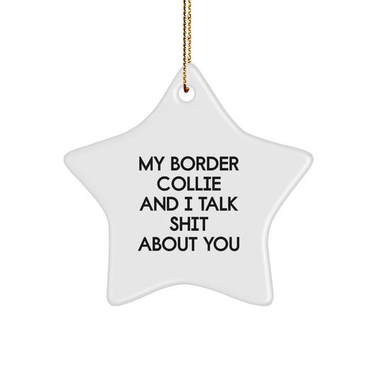 Funny Border Collie Dog Star Ornament Christmas Unique Gifts from Friends for Men Women Family - Image 1