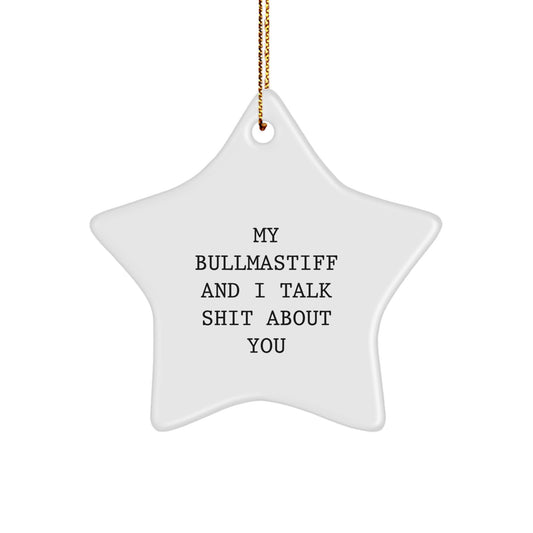 Funny Bullmastiff Dog Christmas Unique Gifts from Family, Funny Star Ornament for Bullmastiff Dog Lover - Image 1