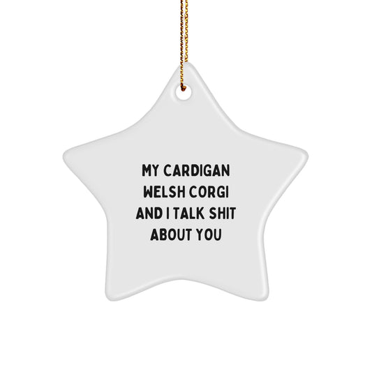 Cardigan Welsh Corgi Star Ornament Keepsake for Him Christmas Gift - Image 1