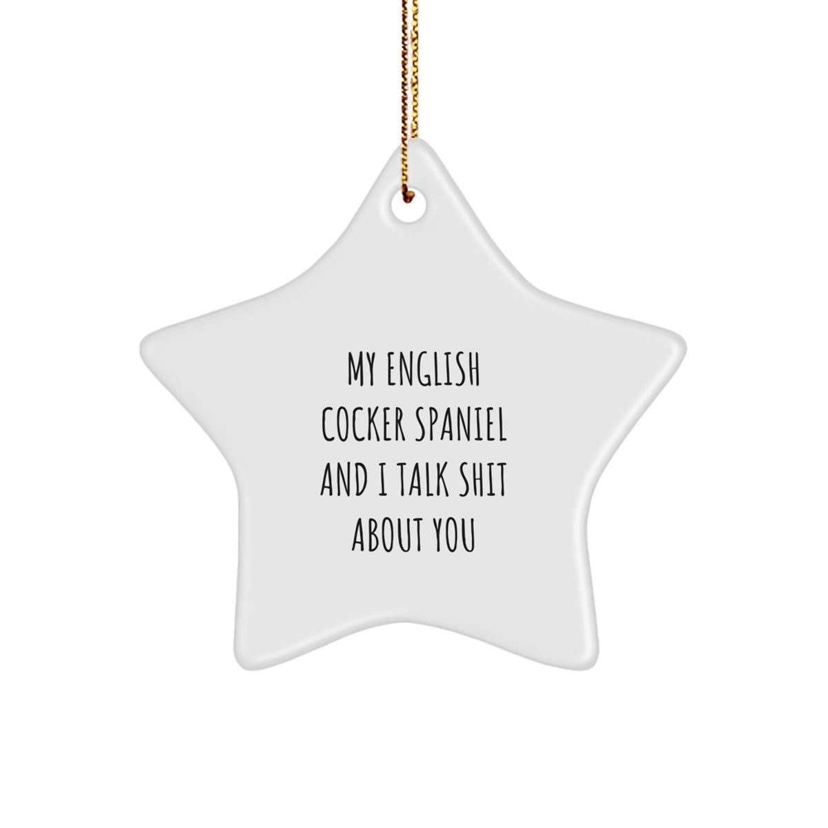 English Cocker Spaniel Star Ornament for Coworkers Idea Christmas Gift - Image 1