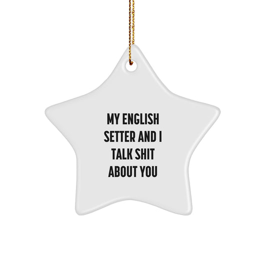 English Setter Star Ornament Keepsake for Him Christmas Gift - Image 1