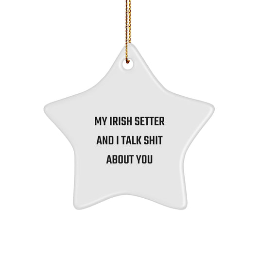 Irish Setter Dog Lover Funny Star Ornament, Gifts from Friends for Irish Setter Dog Owner, Christmas Unique - Image 1