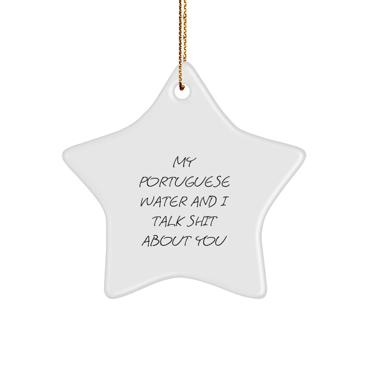 Christmas Gift for Her Portuguese Water Dog Star Ornament - Image 1