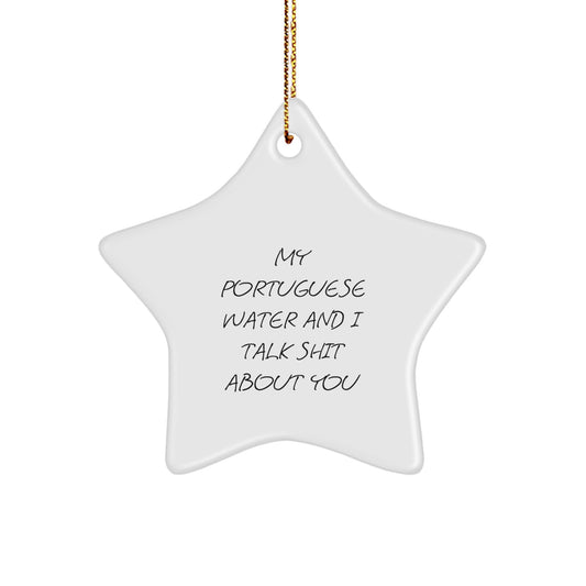 Christmas Gift for Her Portuguese Water Dog Star Ornament - Image 1