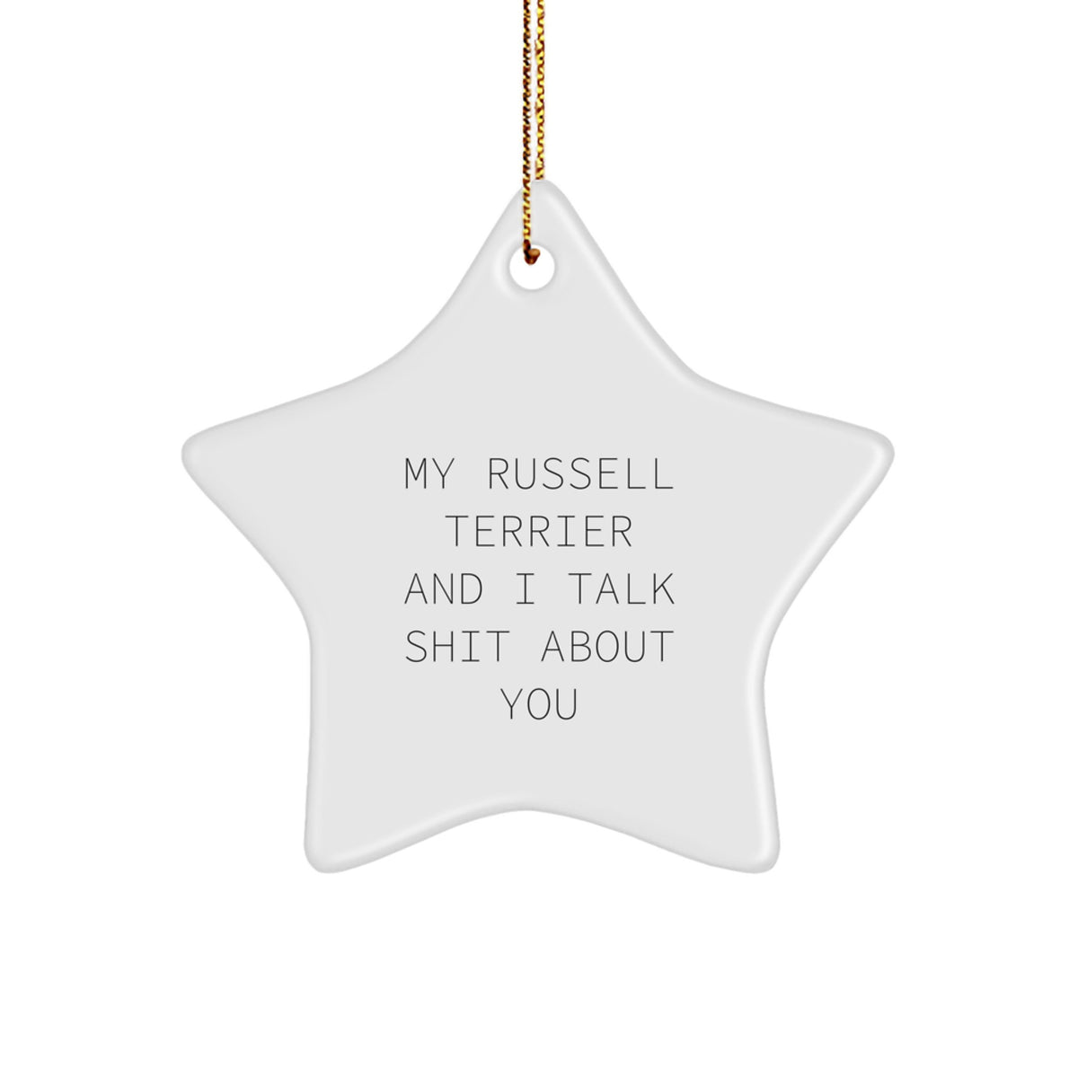 Christmas Gift for Her Russell Terrier Star Bright Ornament Present - Image 1