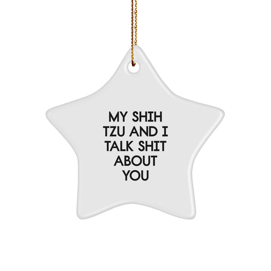 Funny Shih Tzu Dog Star Ornament Gifts from Friends for Women on Christmas Unique - Image 1