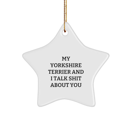 Yorkshire Terrier Star Ornament Keepsake for Him Christmas Gift - Image 1