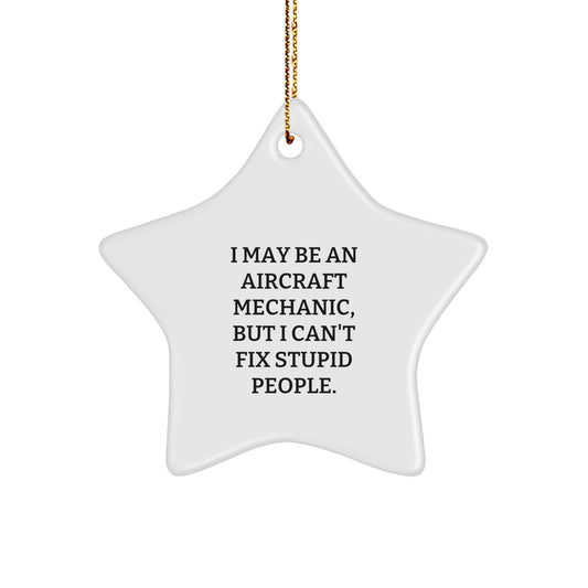 Christmas Unique Gifts for Aircraft Mechanic Men from Friends - Funny Pilot Star Ornament - Image 1