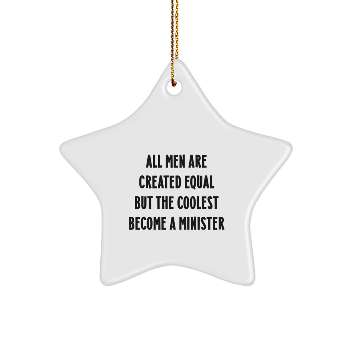 Minister Keepsake Christmas Ornament for Him Gift White Star Vibrant - Image 1