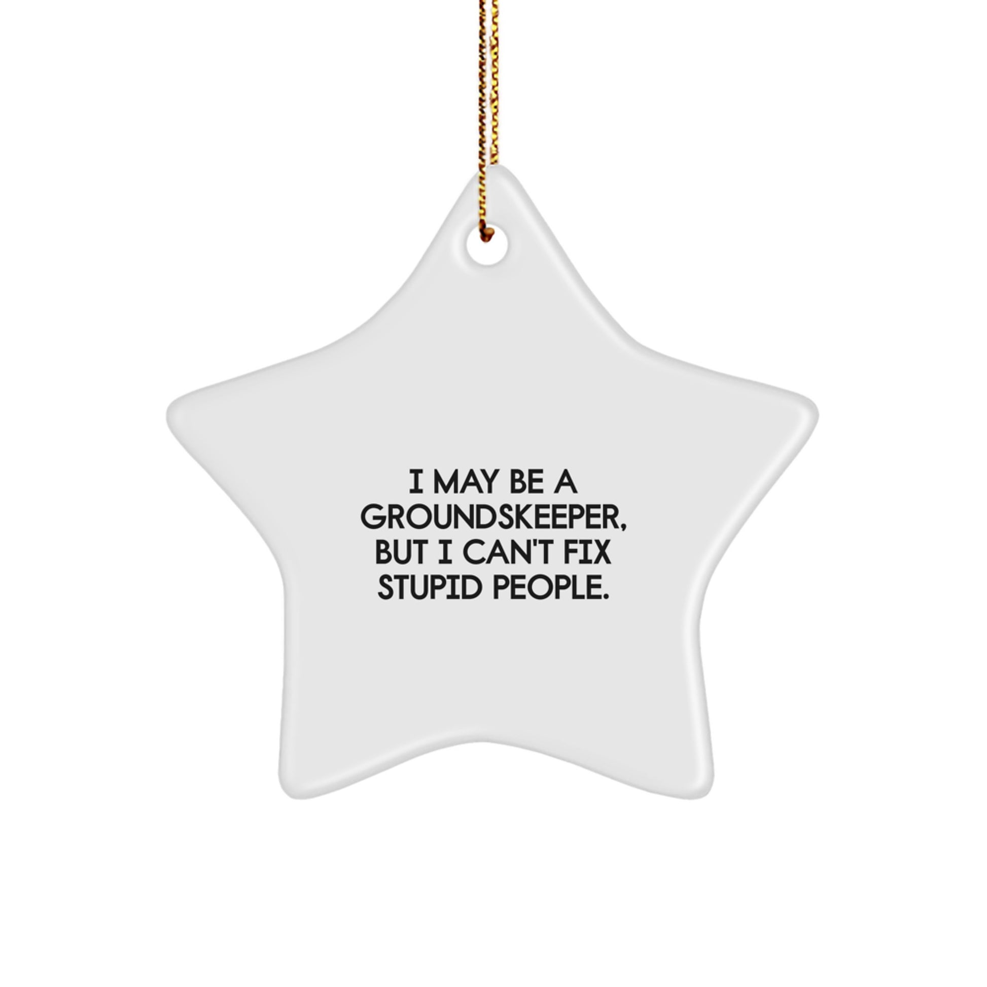 Funny groundskeeper Gifts from Men, Gifts for groundskeeper, Christmas Unique Ornament - I May Be A groundskeeper, But I Can't Fix Stupid People. - Image 1
