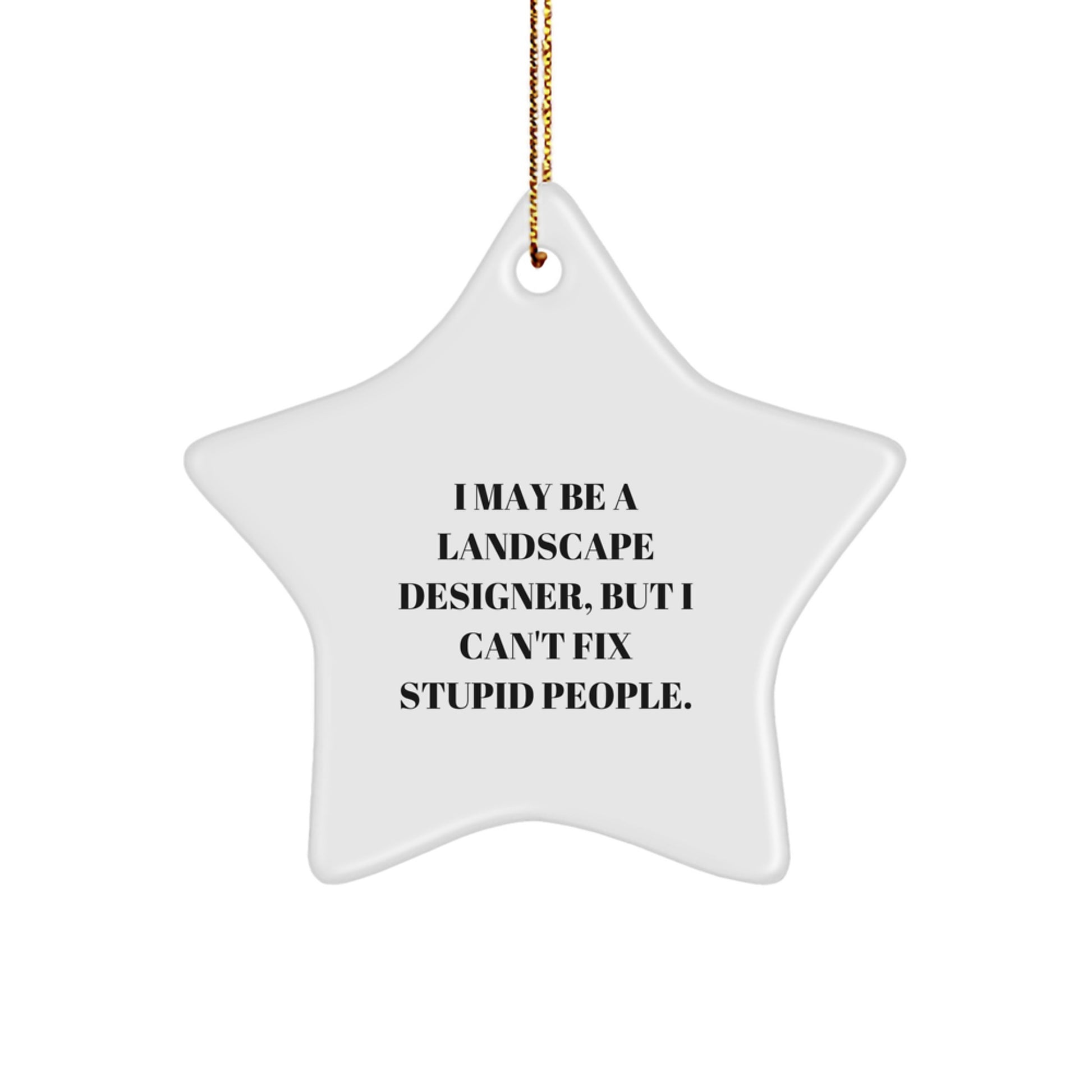 Landscape Designer Gifts from Friends, Funny Star Ornament for Christmas Unique Gifts, I May Be A Landscape Designer, But I Can't Fix Stupid People. - Image 1