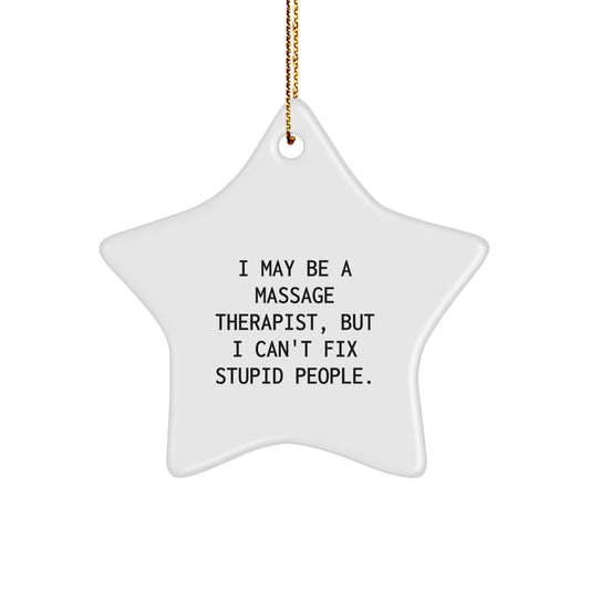 Funny Massage Therapist Star Ornament, Gifts from Family for Massage Therapist, Unique Christmas Star Ornaments for Home, Office - Image 1