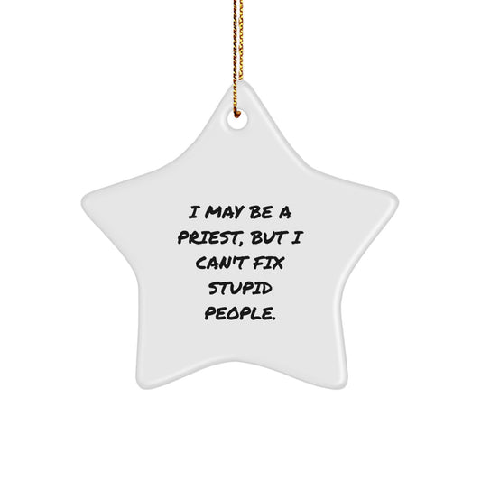 Priest Star Ornament Idea for Coworkers Christmas Holiday Gift - Image 1