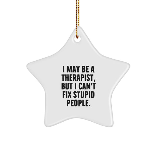 Funny Therapist Star Ornament Gifts for Christmas Unique Gift Ideas from Friends, Coworkers, Family to Therapists, Men, Women - Image 1