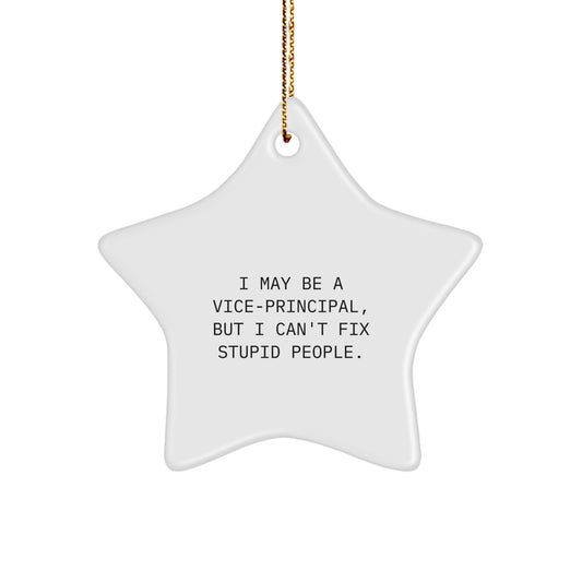 Funny Vice-principal Gift, I May Be A Vice-principal, But I Can't Fix Stupid People. Christmas Unique Star Ornament, Vice-principal Star Decoration - Image 1