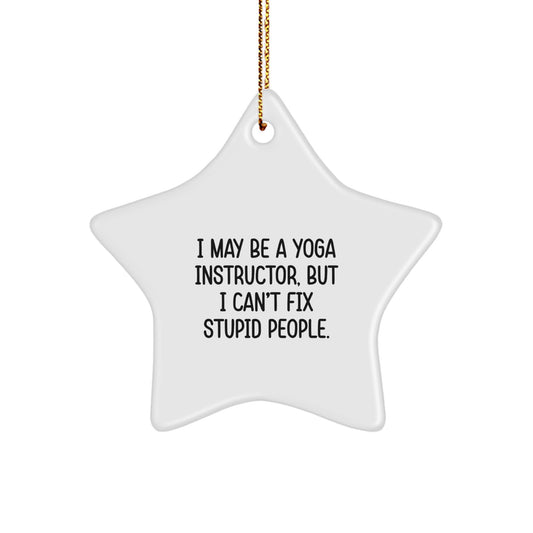 Funny Yoga Instructor Star Ornament Gift for Men Friends Family - Image 1