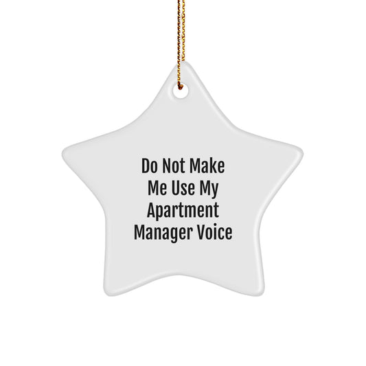 Funny Apartment Manager Gifts for Friends - Star Ornament Christmas Unique Gifts from Women - Do Not Make Me Use My Apartment Manager Voice - Image 1