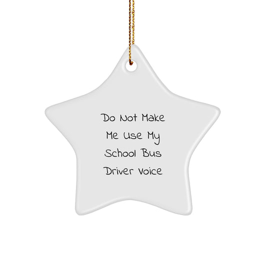 Funny School Bus Driver Gifts from Friends - Do Not Make Me Use My School Bus Driver Voice Star Ornament for School Bus Driver Men - Image 1