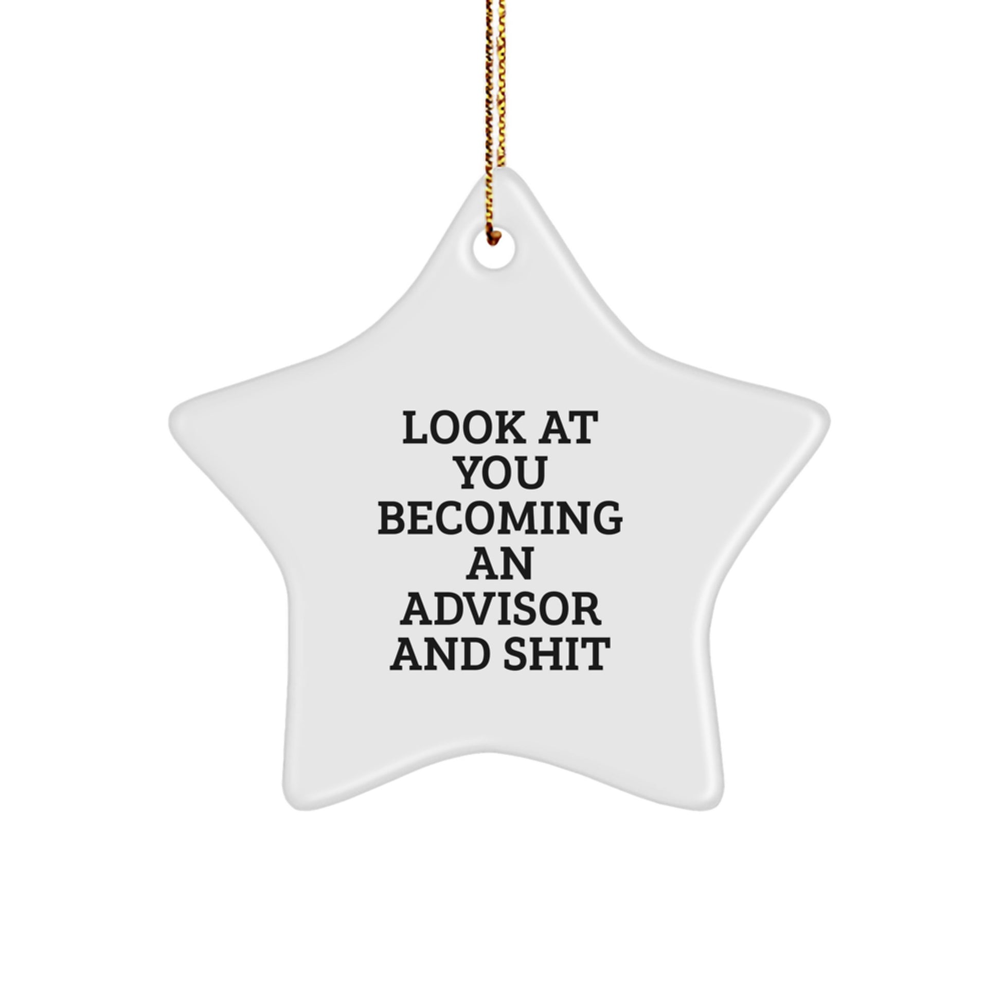 Funny Christmas Unique Gifts from Men to Advisor Friends with Star Ornament - Look At You Becoming An Advisor And Shit - Image 1