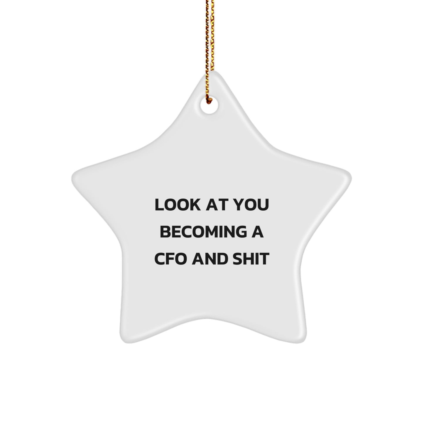 Funny CFO Gifts for Men, Christmas Unique Gifts from Friends to Coworkers - Become CFO Star Ornament with Inspirational Quote - Image 1