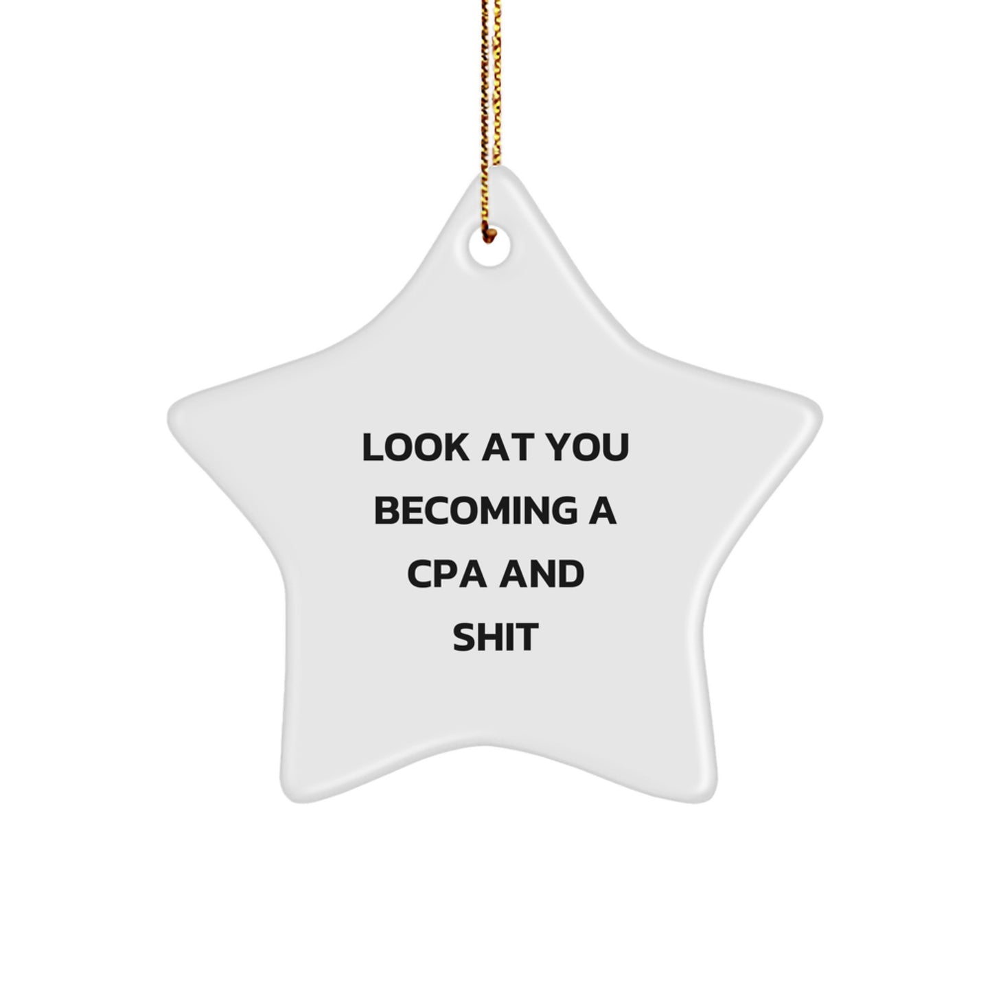 Funny CPA Gifts from Friends, Men, or Family - Look At You Becoming A CPA Star Ornament for Christmas Unique Gifts - Image 1